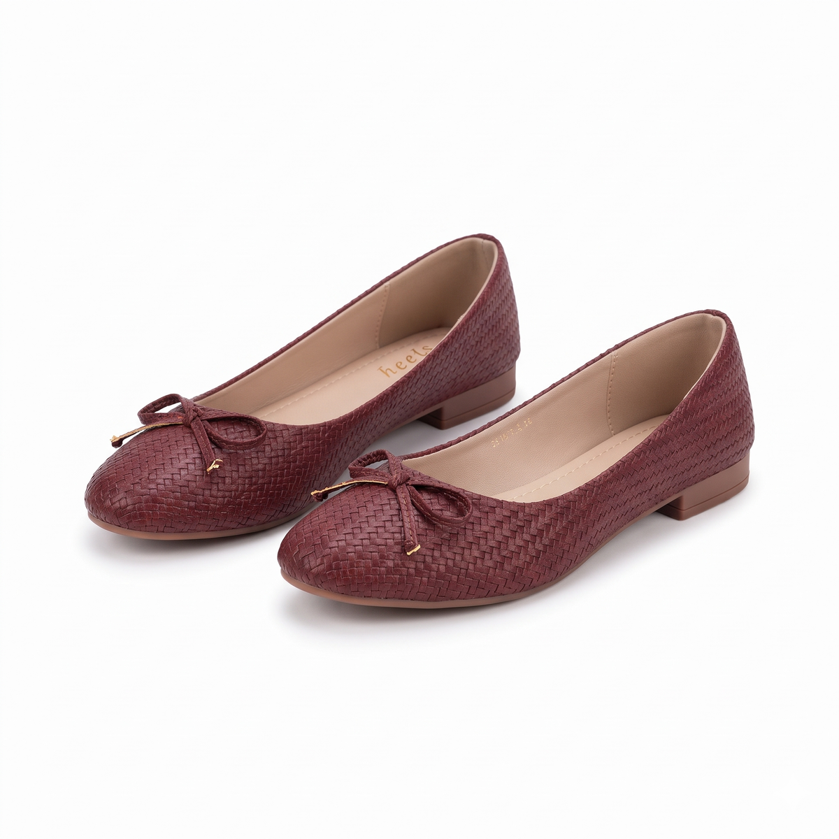 Sicily Cushioned Knit Bow Ballerinas in Coffee - The Heels India