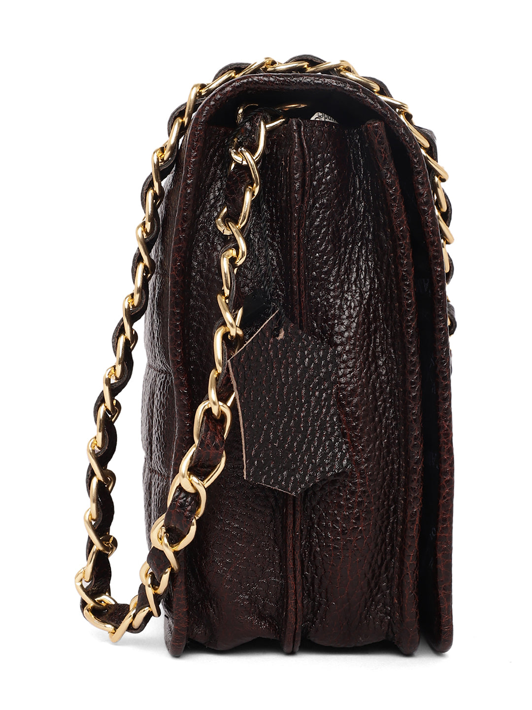 Leather Brown Cross Body Bag for women CBB2700 - The Heels India