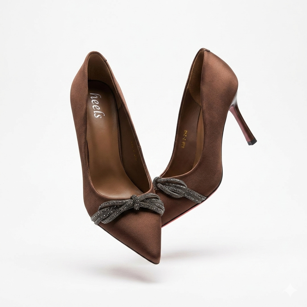 Iris Premium Pointed Bling Pencil Heel Stilettos