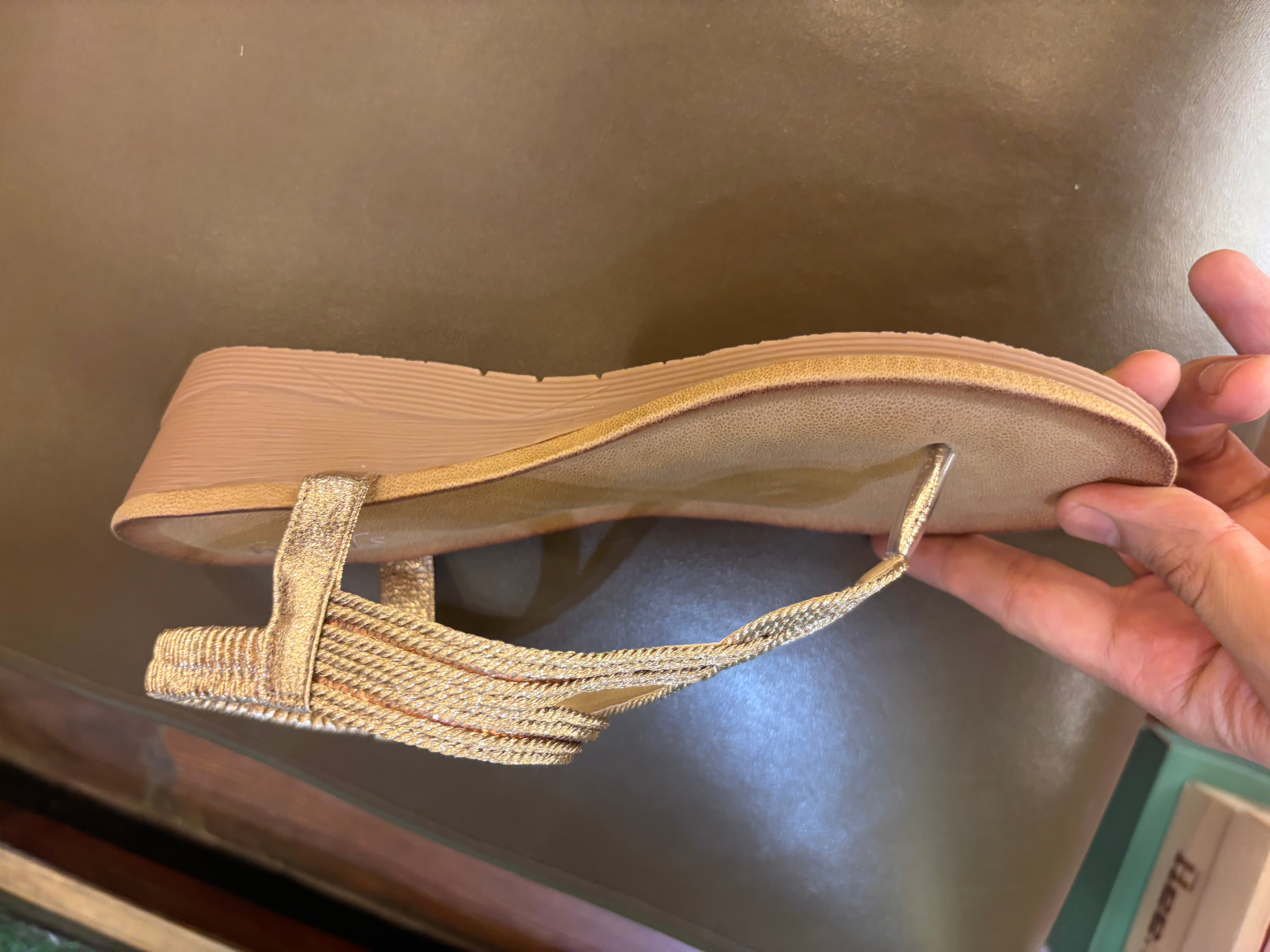 Cindy Wedge Back Elastic Crochet Sandals