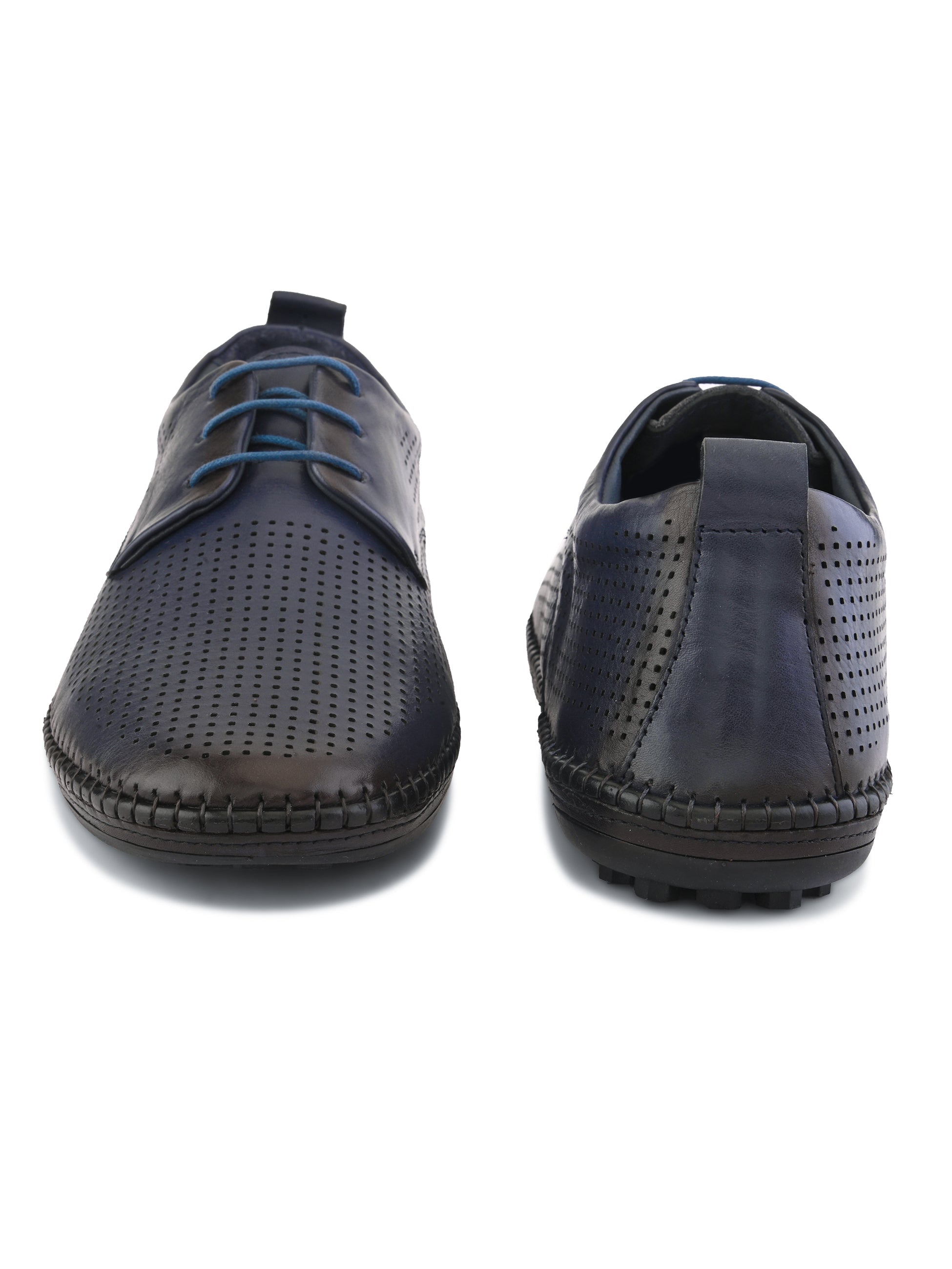 Anax Casual Perforated Leather Derby Shoes