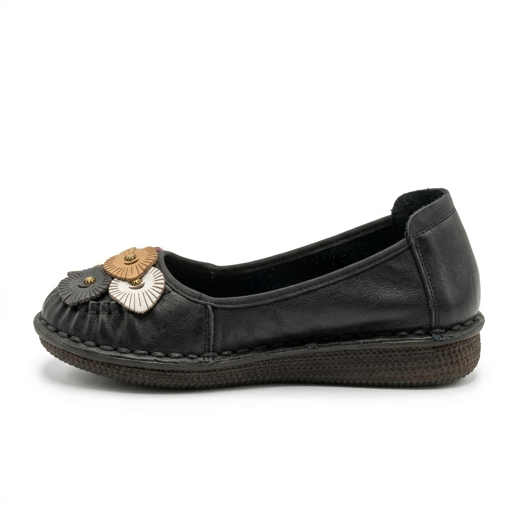Teressa Premium Leather Comfort Flower Ballerinas - The Heels India