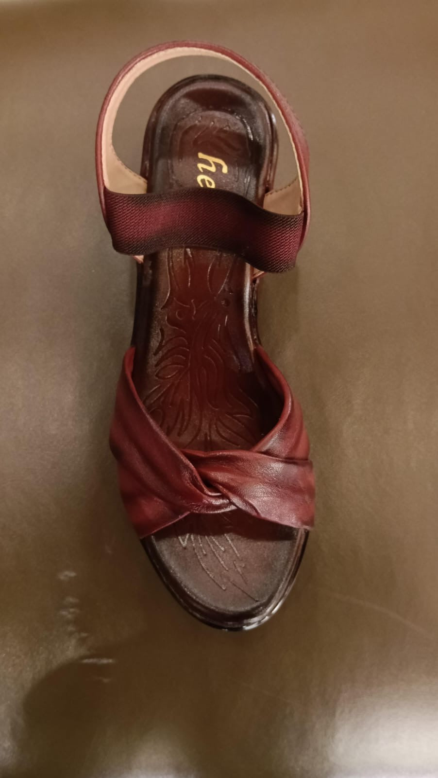 Renard Leather Soft Napa Cross Wedge Heel Sandals