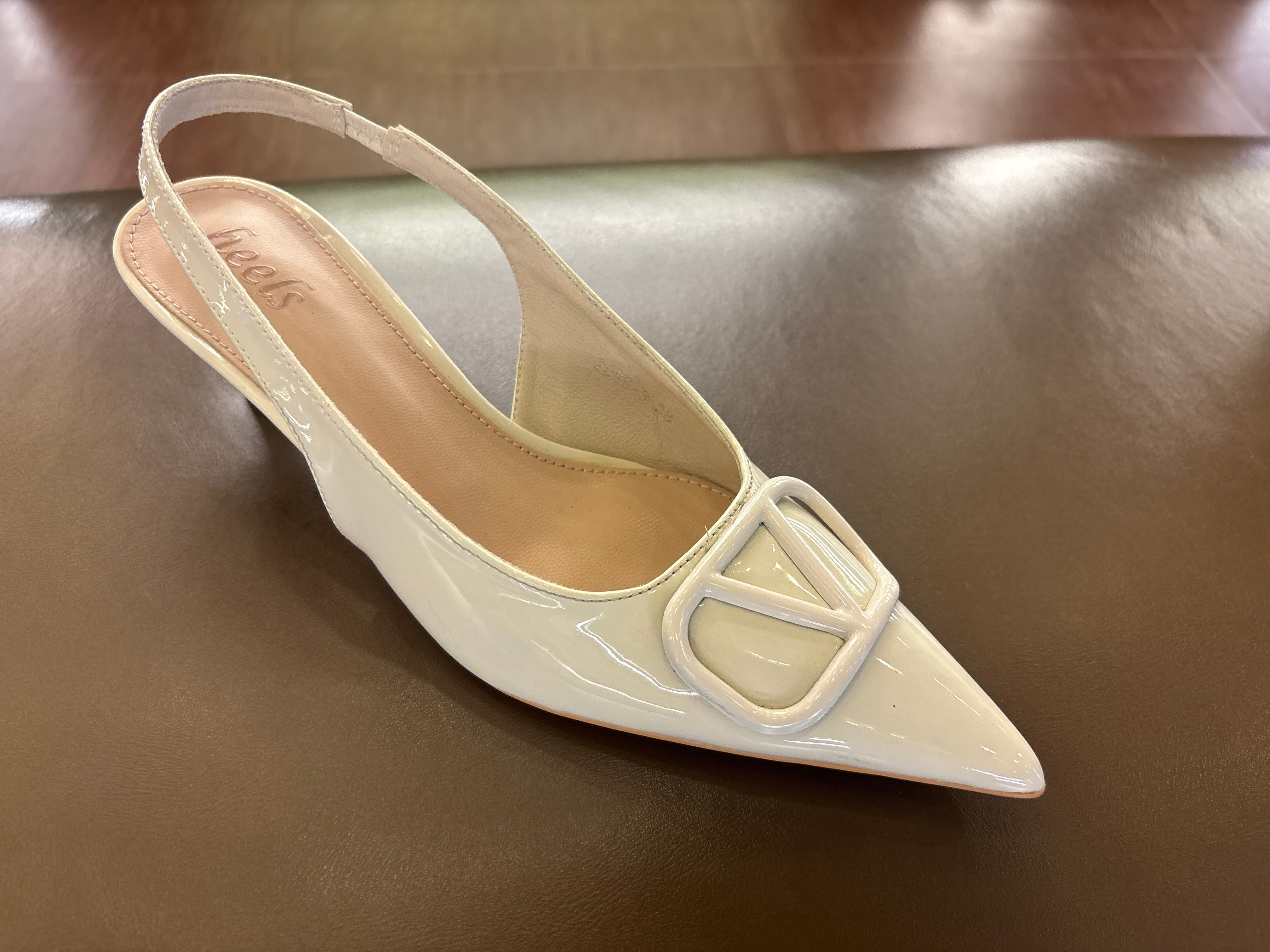 Valeria Premium Patent Slingback Kitten Heels