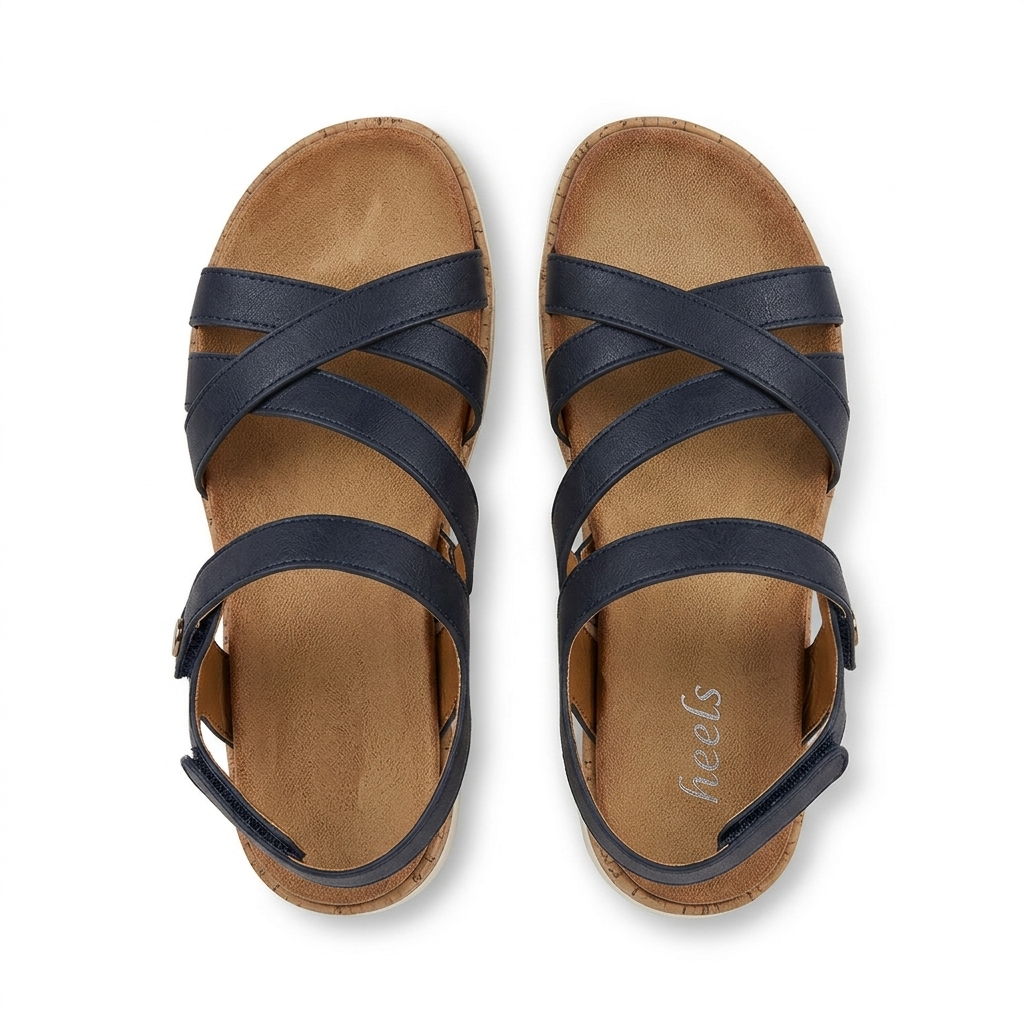 Frida Summer Criss Cross Comfort Velcro Sandals - The Heels India
