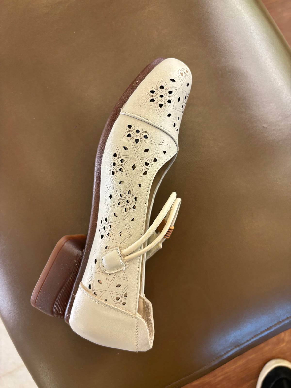 Melissa Leather Velcro Strap Perforated Cushioned Loafers