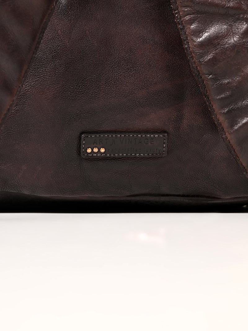 Leo : Real Leather Brown With Wash Effect Backpack