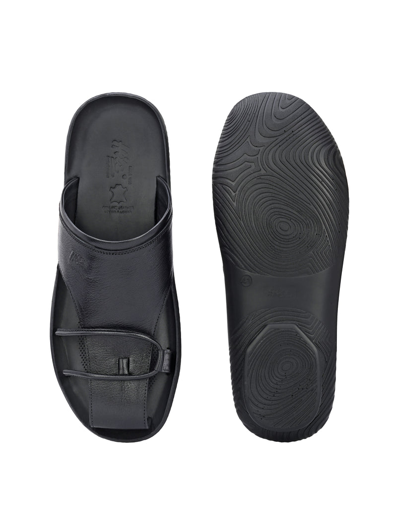 Bravur Black Leather Sliders HT