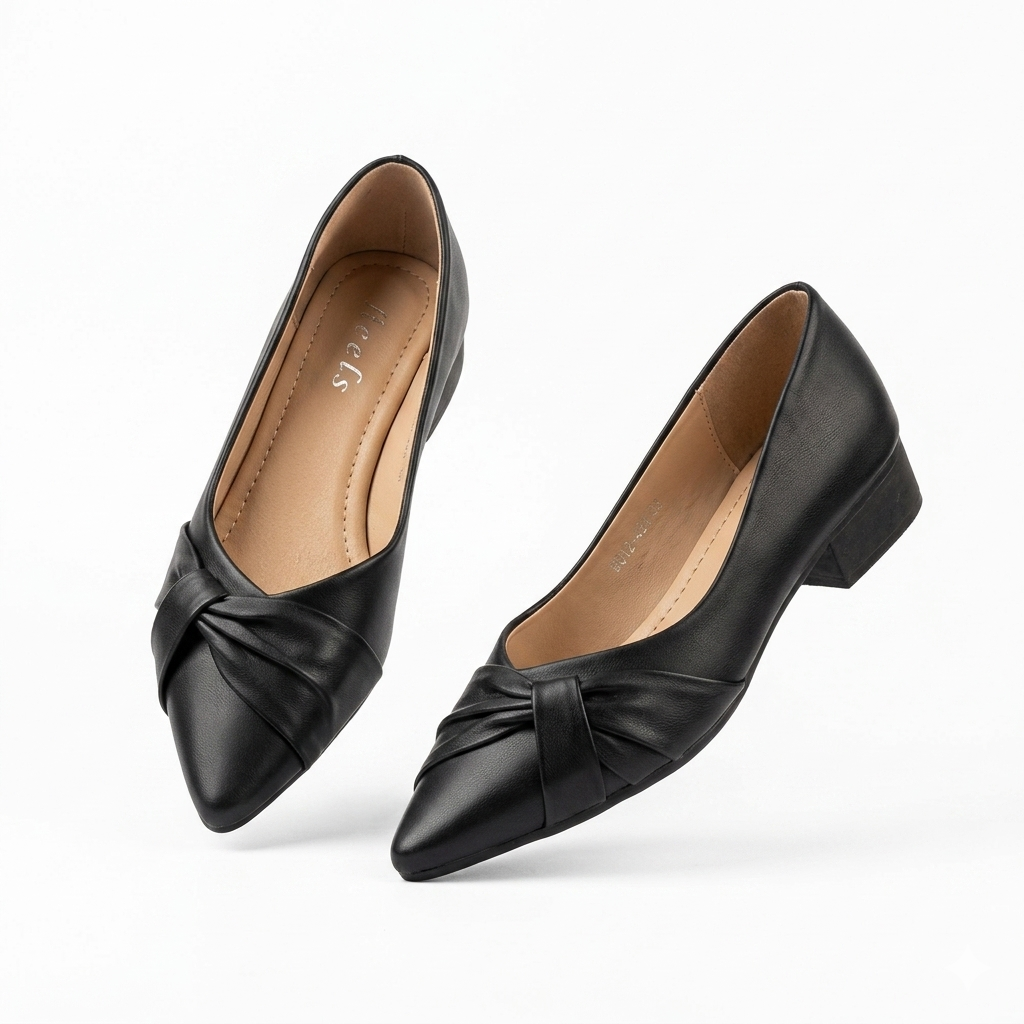 Amelie Swirl Pointed Mid Heel Ballerinas