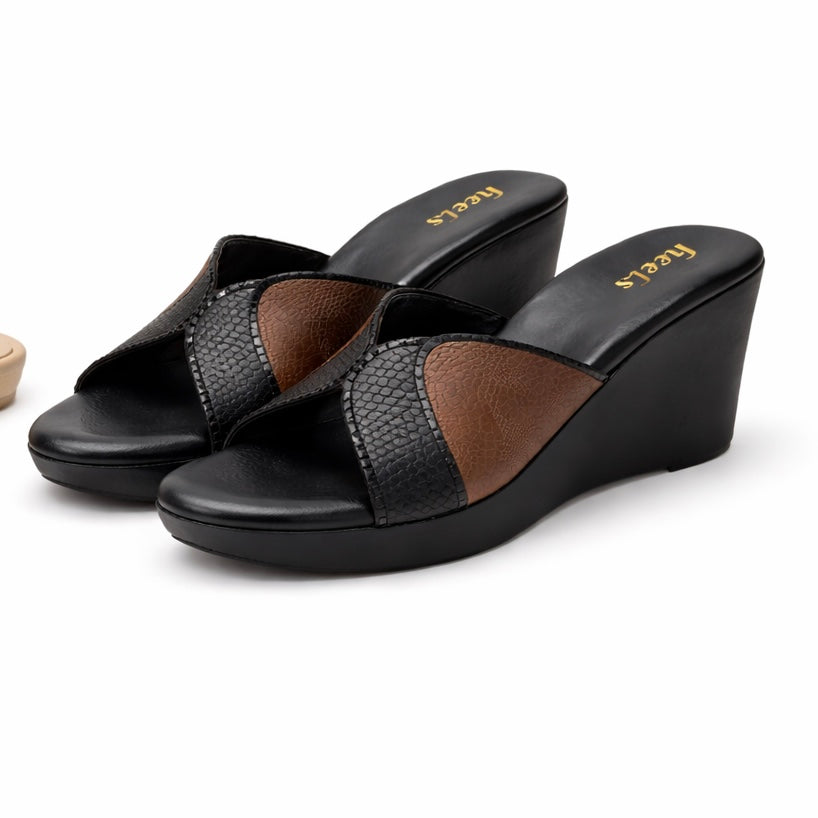 Silviya Bling Peep Toe Wedge Platform Heels - The Heels India