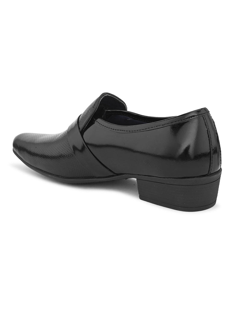Jacob Cuban Heel Patent Black Mocassins - The Heels India