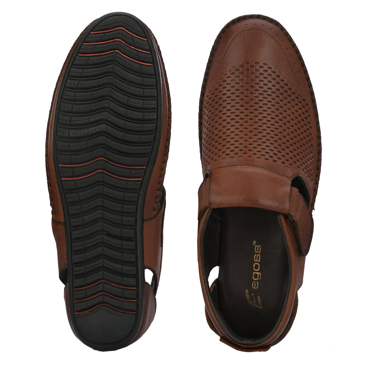 Roland Leather Perforated Velcro Sandals