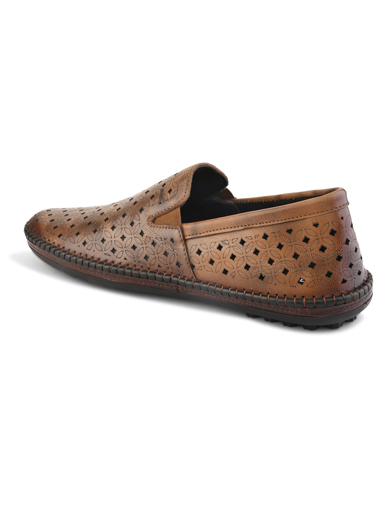 Romano Tan Leather Ethnic Slip ons