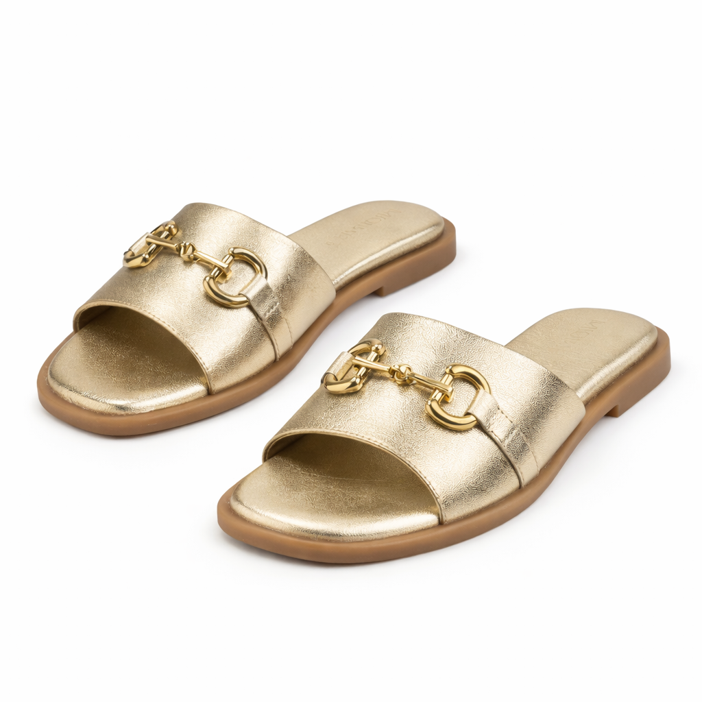 FLUTTER Premium Leather Neon Summer Sliders