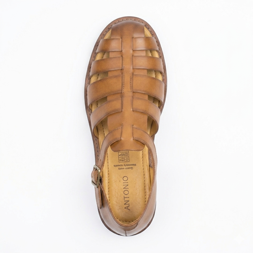 Romano Woven Leather Cage Sandal