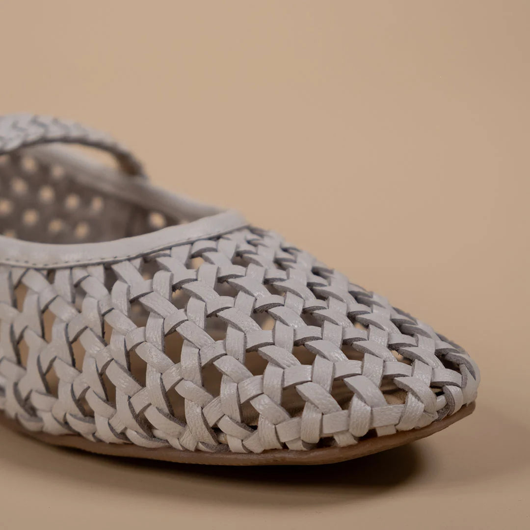 GLINT Premium Leather Mesh Flat Ballerinas