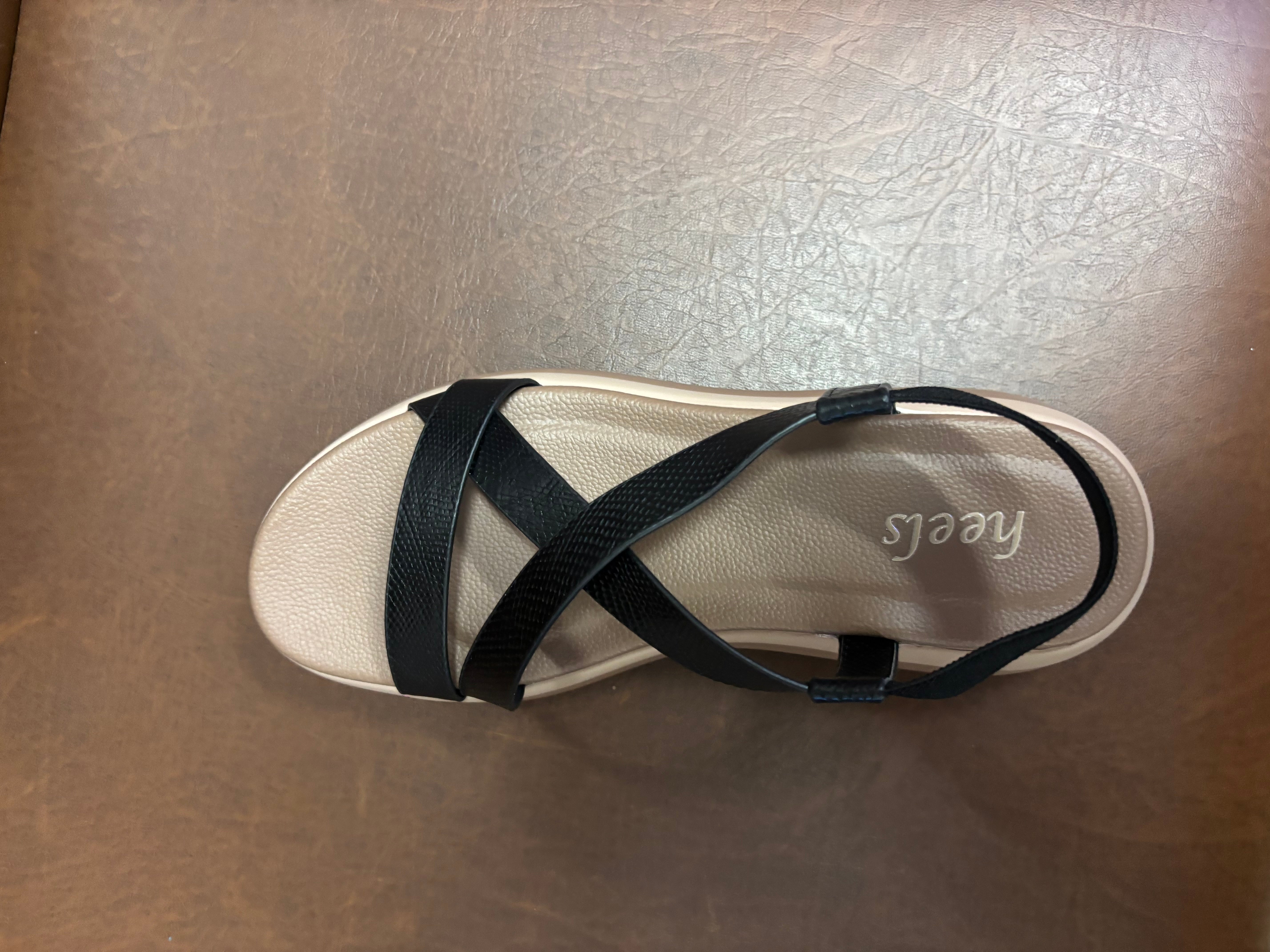 Frida Criss Cross Comfort Back Elastic Sandals