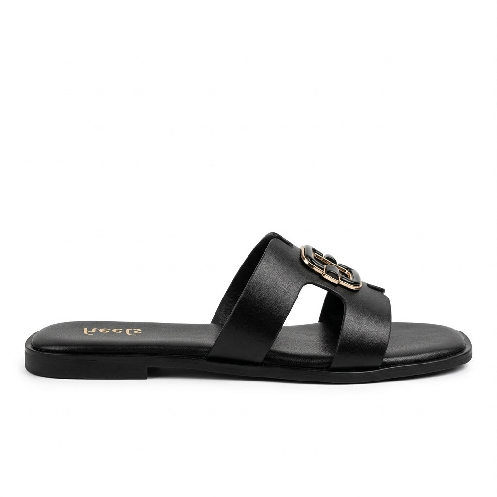 Sasha Buckled Flat Summer Sliders