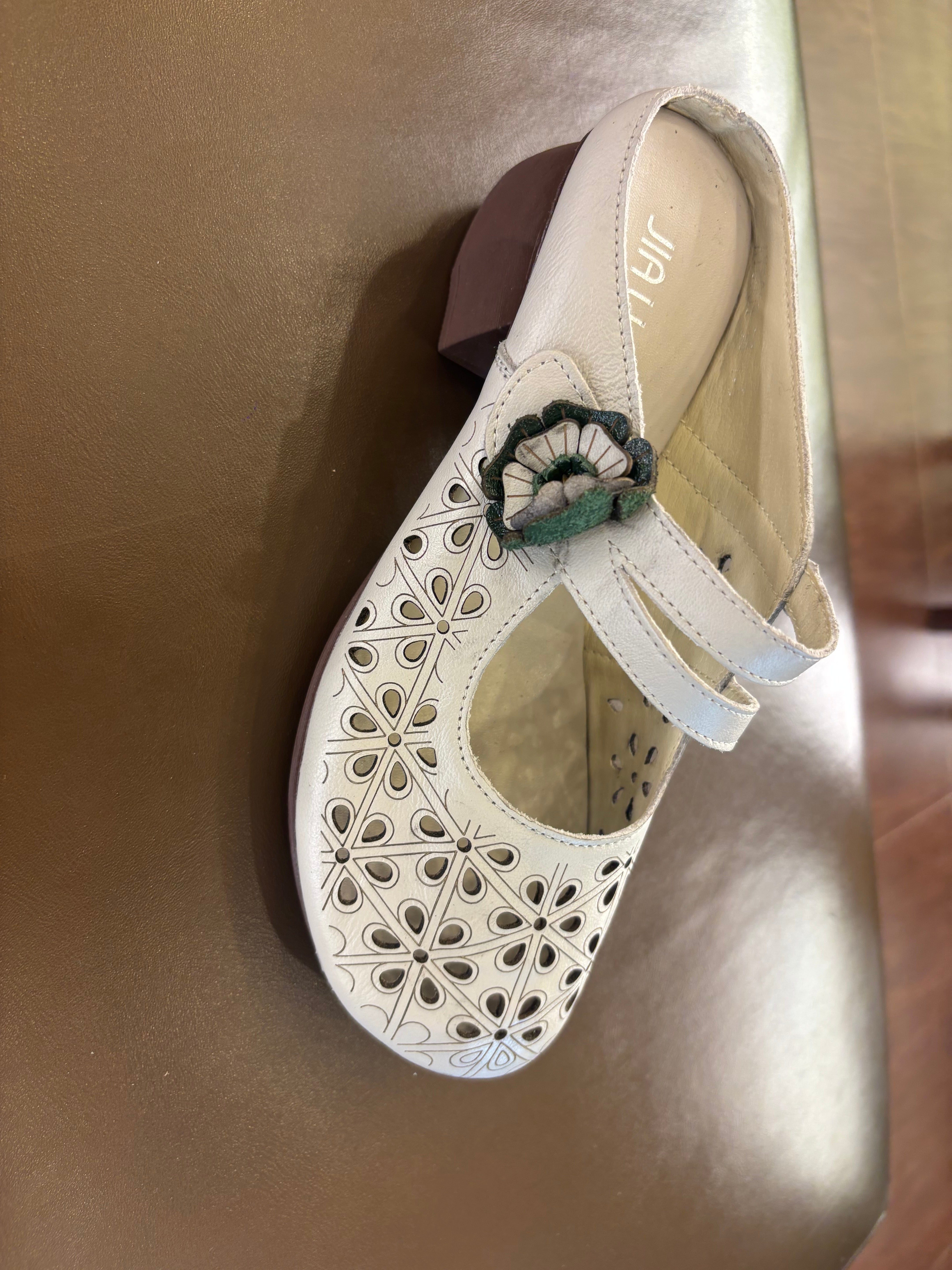 Marcia Premium Leather Perforated Slip On Mules