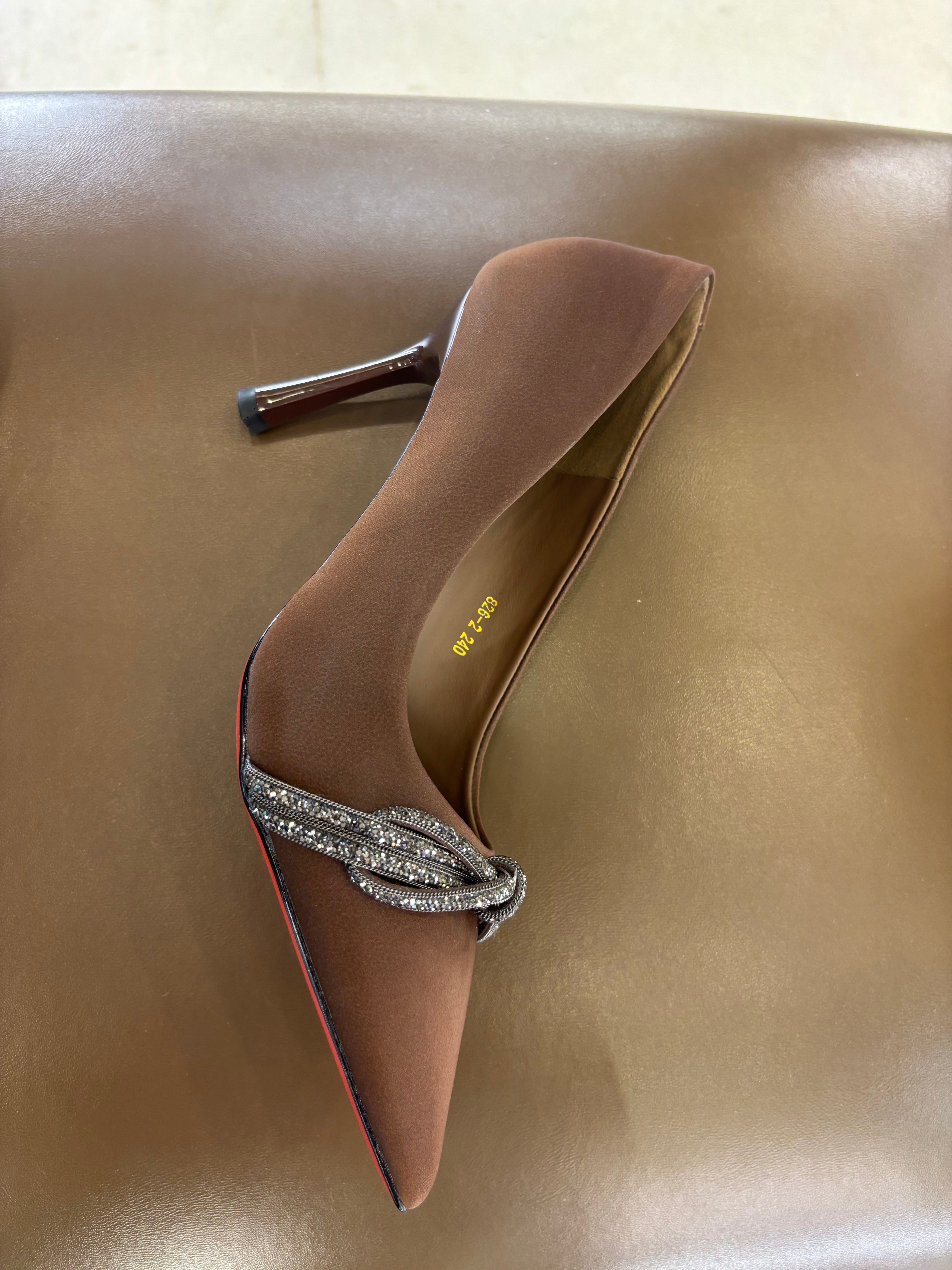 Iris Premium Pointed Bling Pencil Heel Stilettos