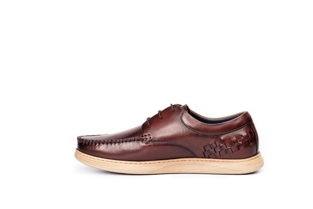 Marina Leather Weaved Lace Derby Shoes