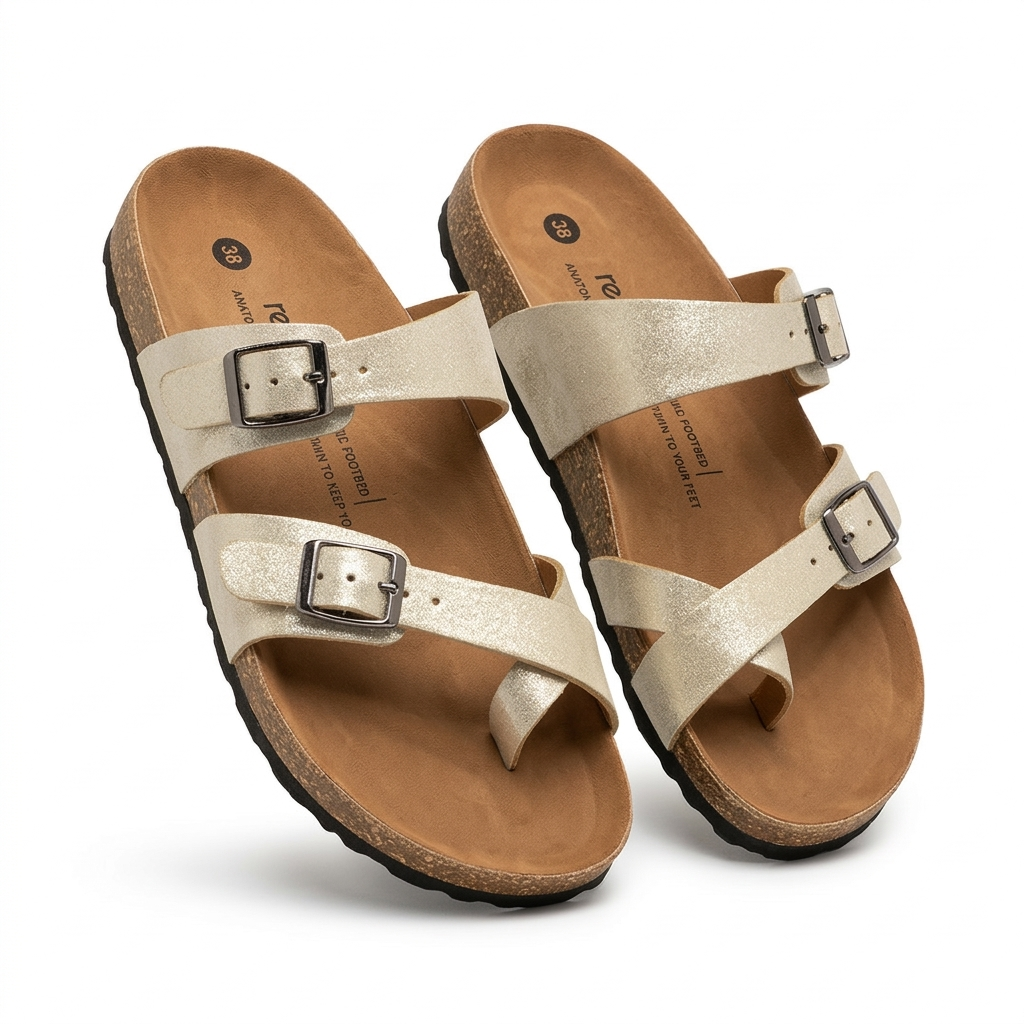 Camila Thumb Strap Cork Summer Sliders