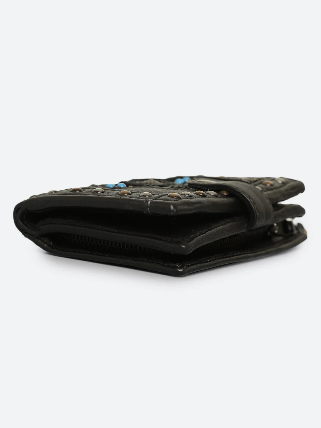 Lucca: Leather Studded Small Wallet