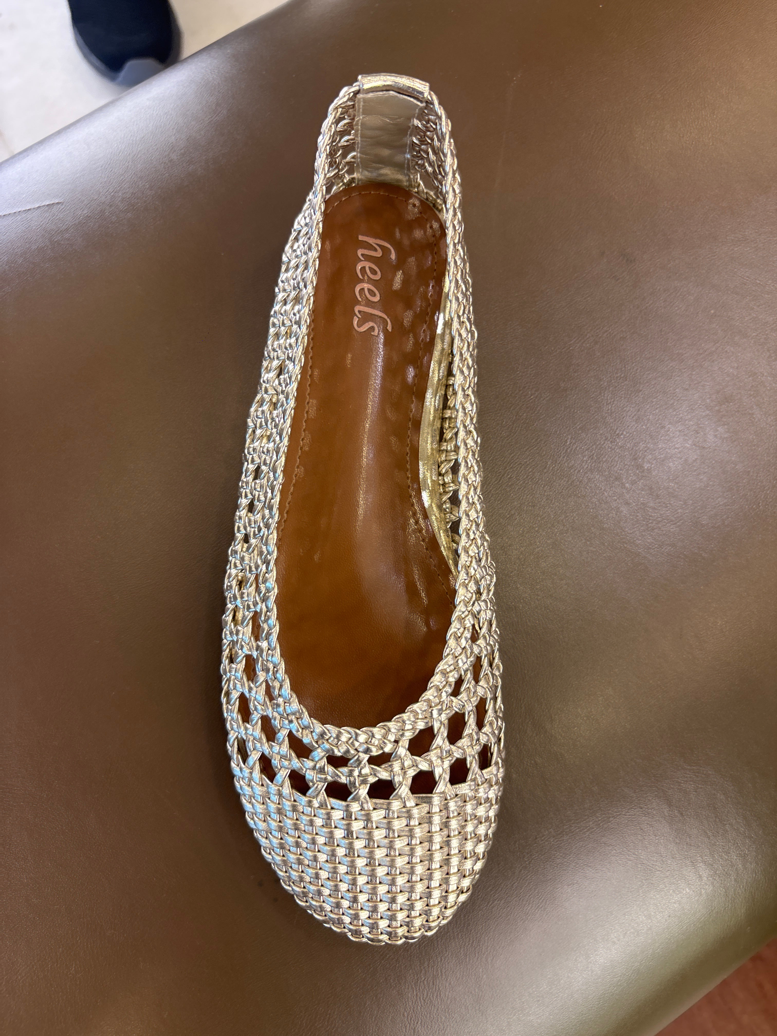 Stella Premium Leather Crochet Perforated Flat Ballerinas