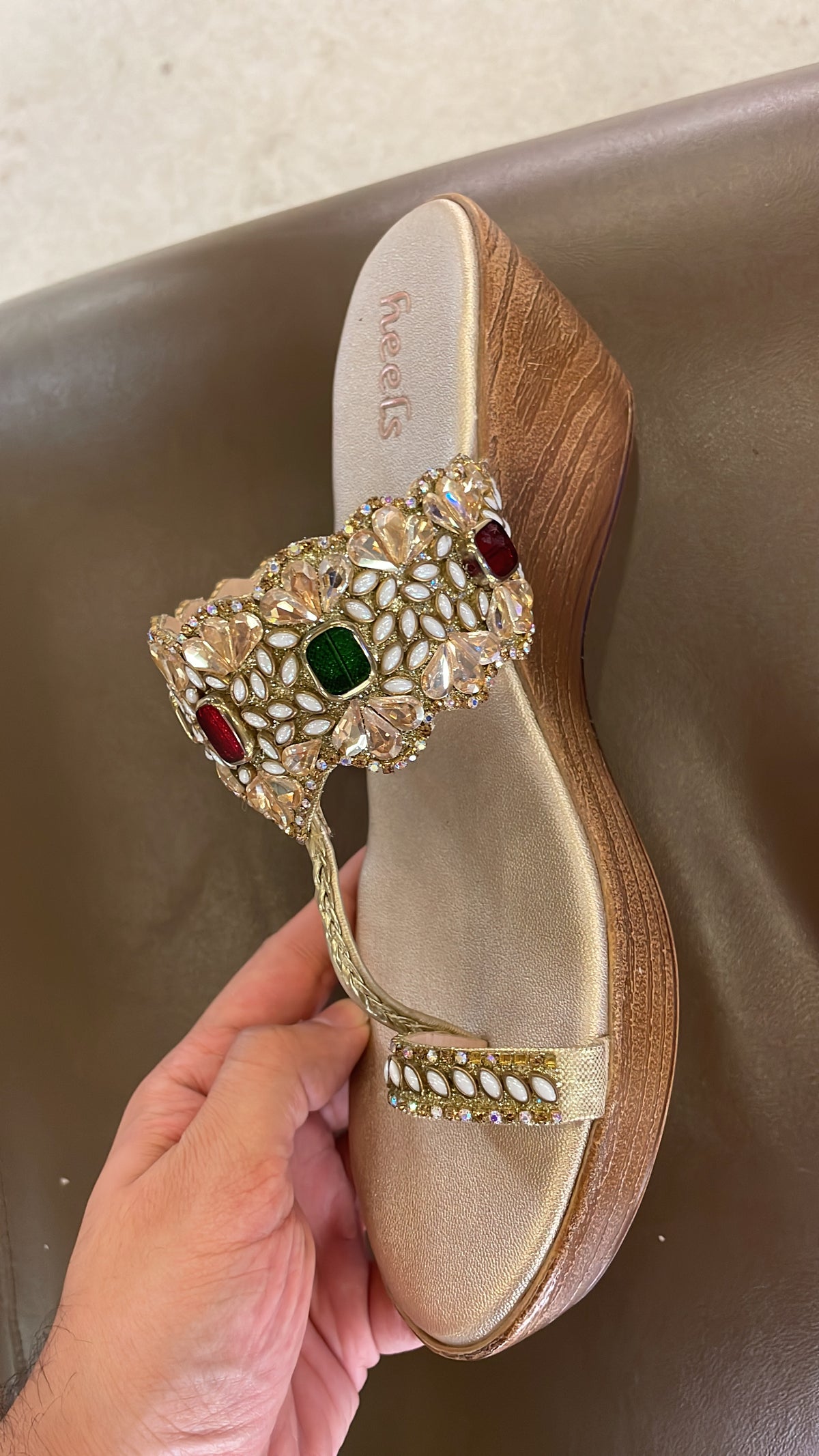 Noor Embellished Ethnic Fancy Wedge Heels