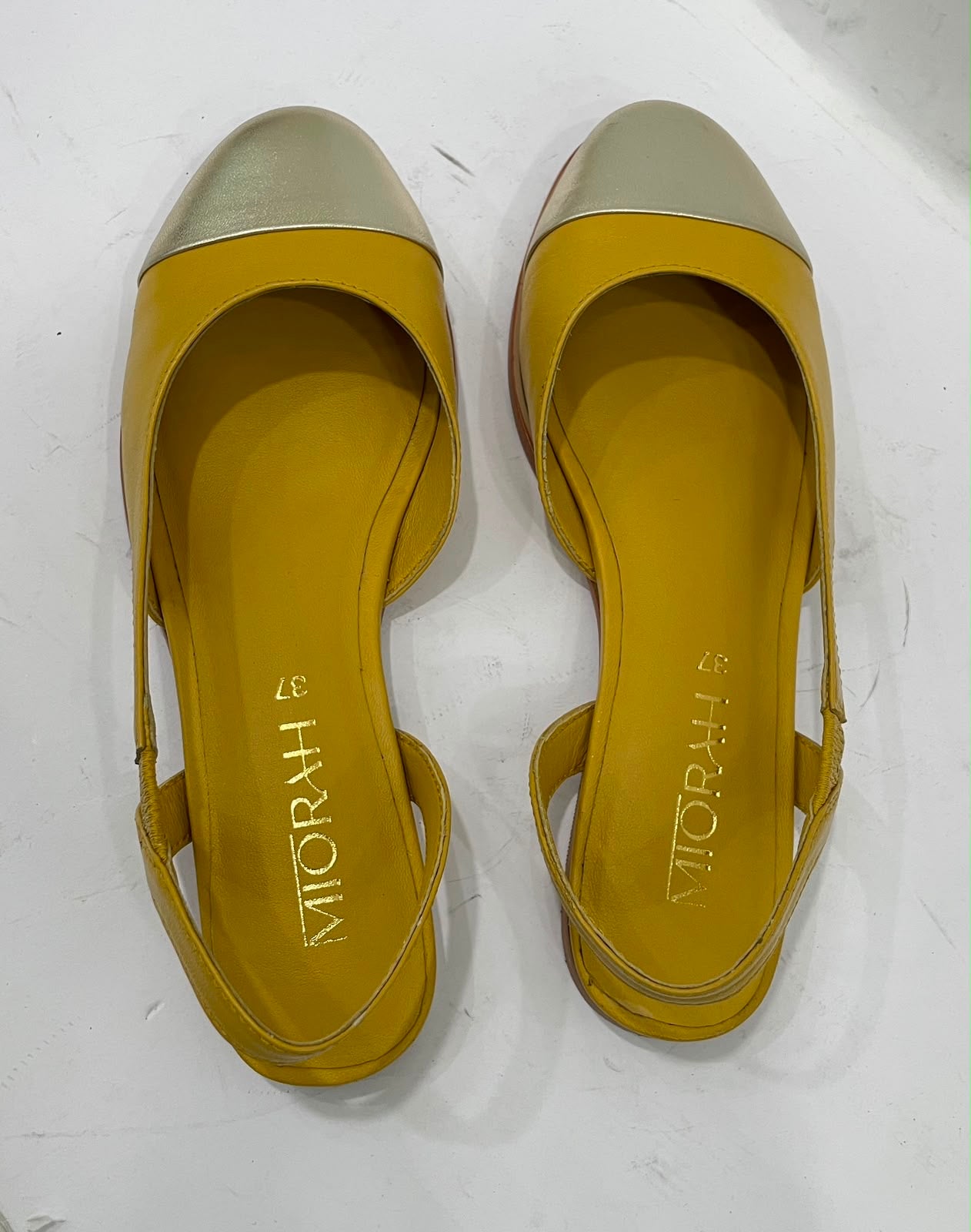 LUSH Premium Leather Round Toe Slingback Flat Ballerinas