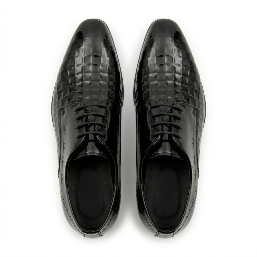 Zaria Premium Formal Patent Leather Derby Shoes - The Heels India