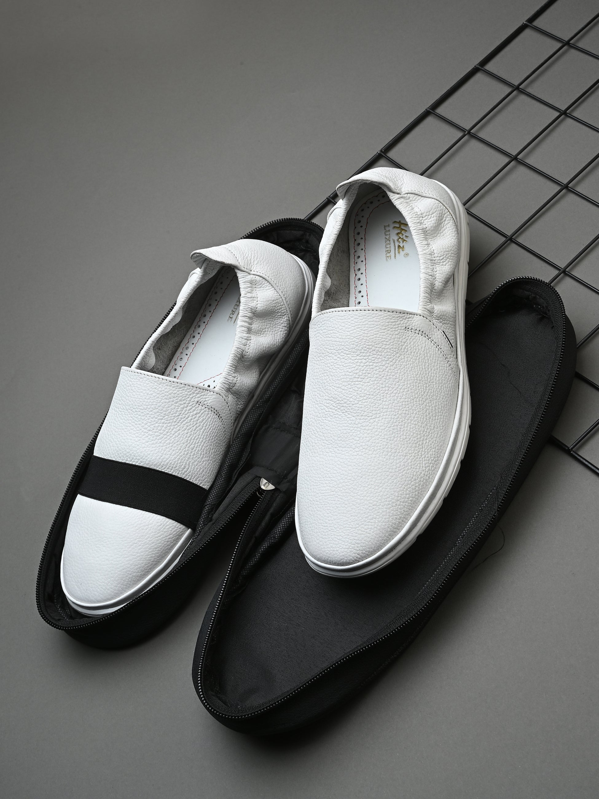 Urban Leather Back Elastic Slip Ons