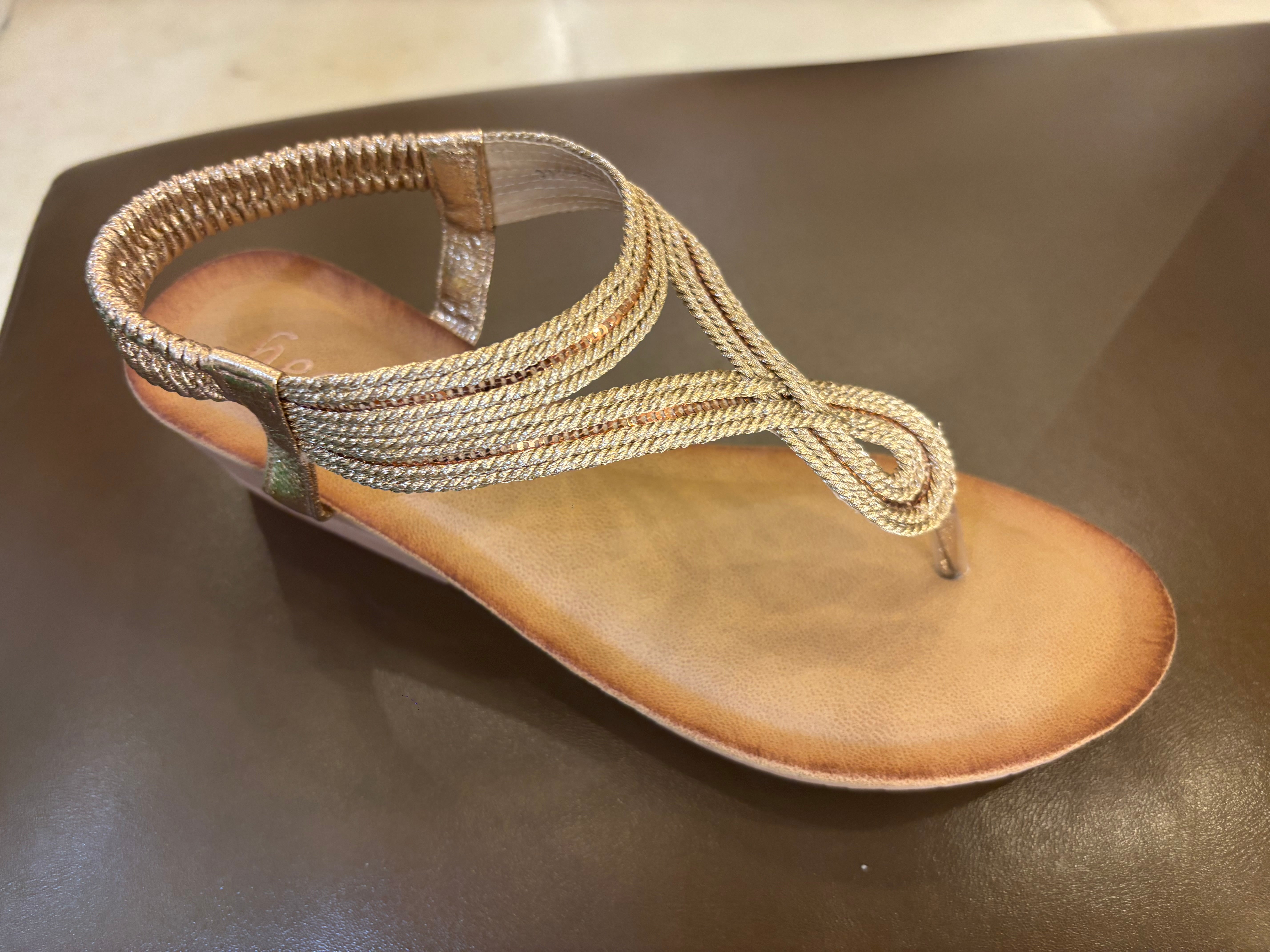 Cindy Wedge Back Elastic Crochet Sandals