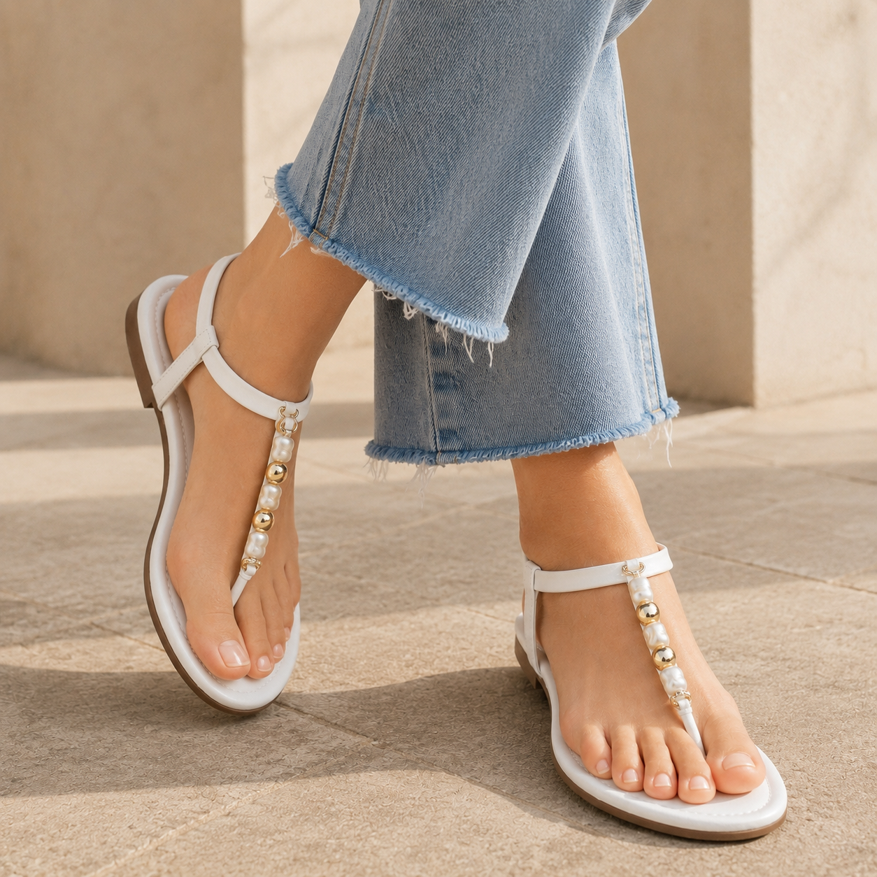 Kia Cushioned Back Elastic Embellished Sandals