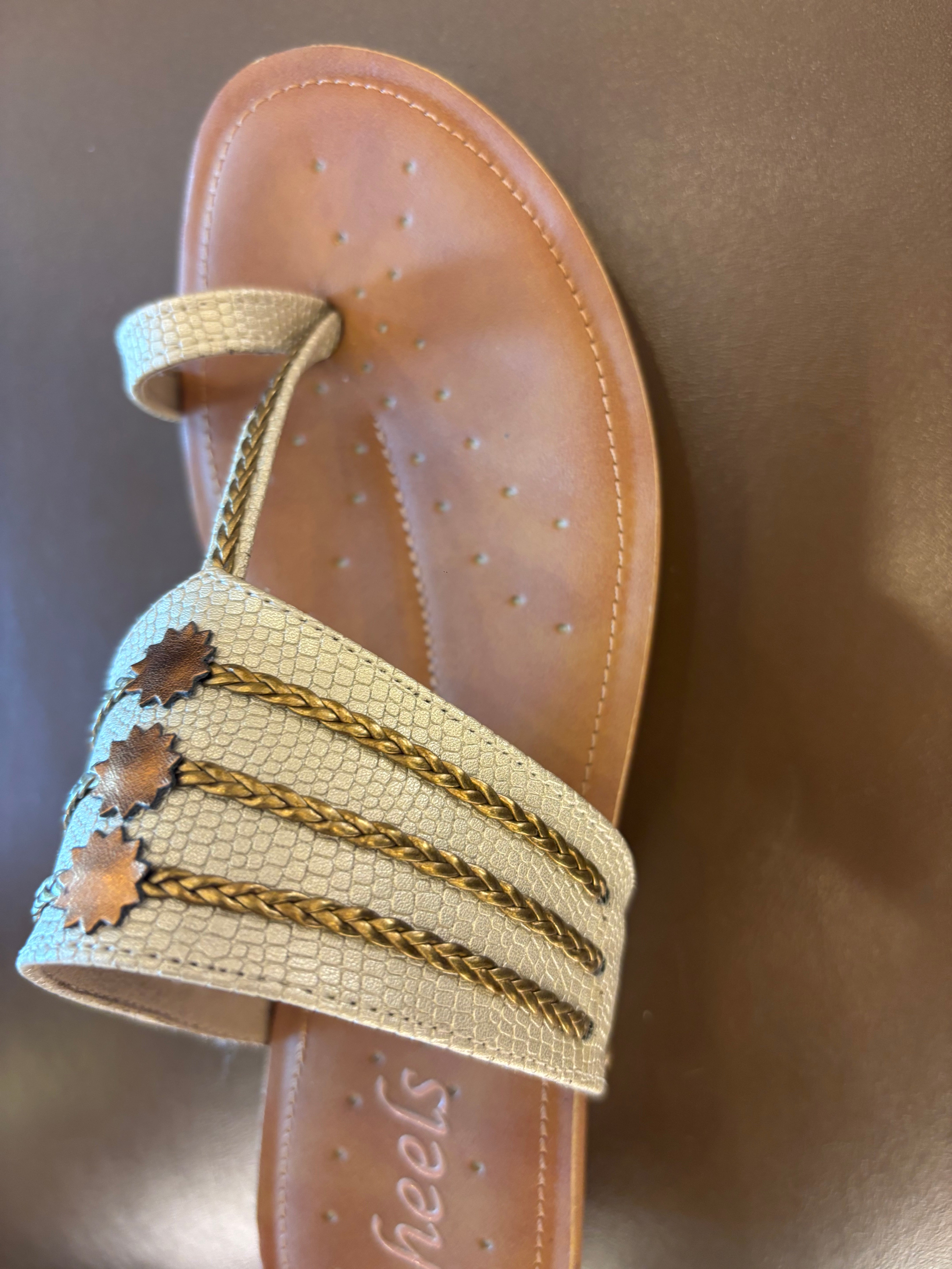Lilith Memory Cushion Kohlapuri Wedge Slippers - The Heels India