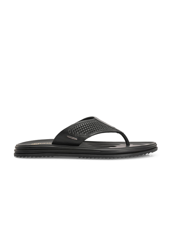 Peekán Black Leather Slippers
