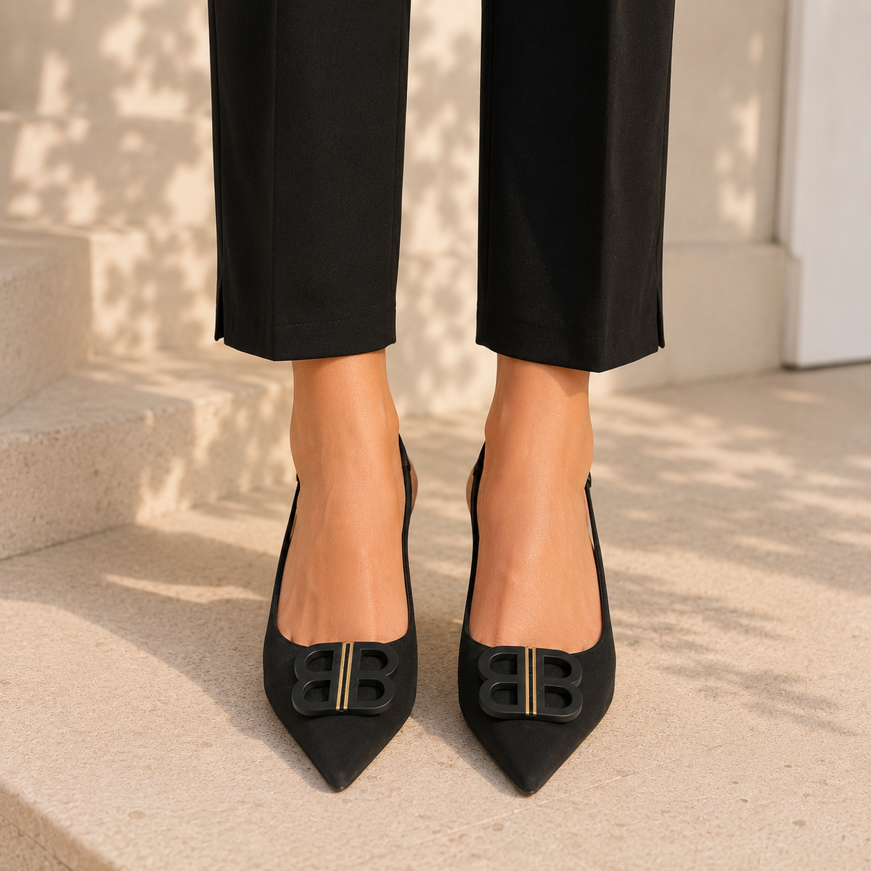 Brie Premium Slingback Kitten Heels