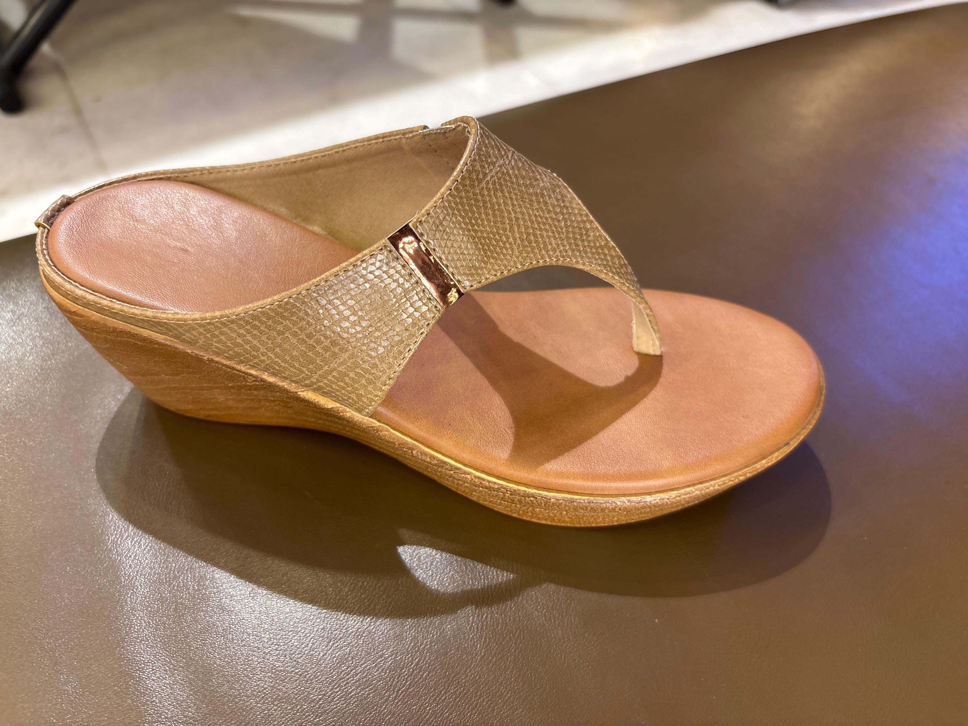 Margaret Comfort Slip On Wedge Platform Heel Slippers