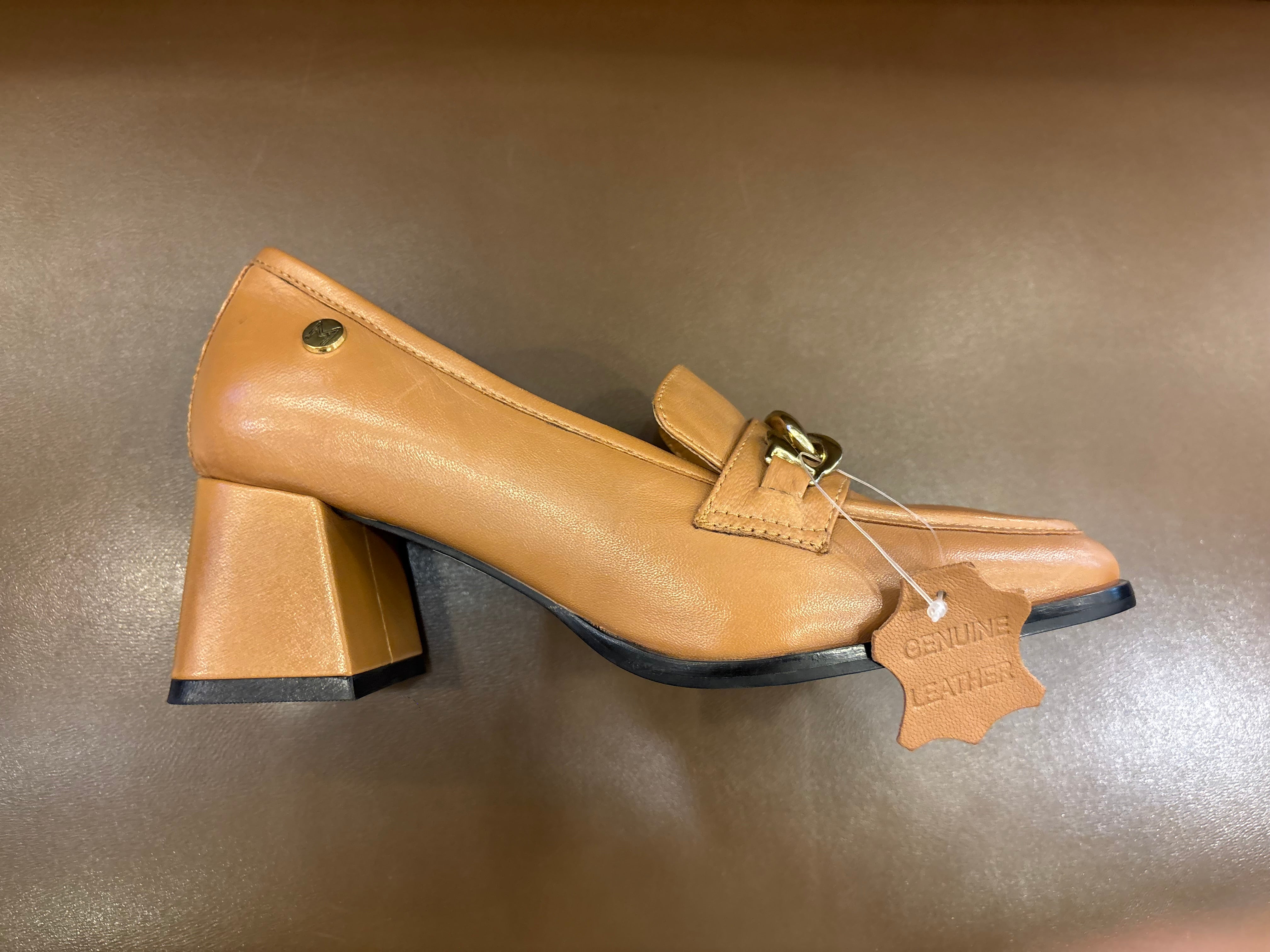 CHIC Premium Leather Block Heel Loafers