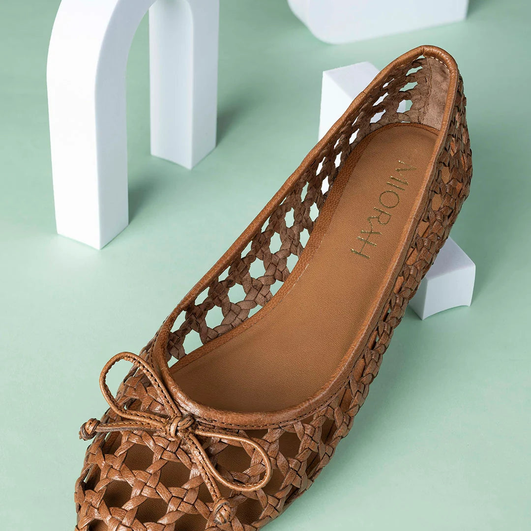 CELIA Premium Leather Weaving Ballerinas