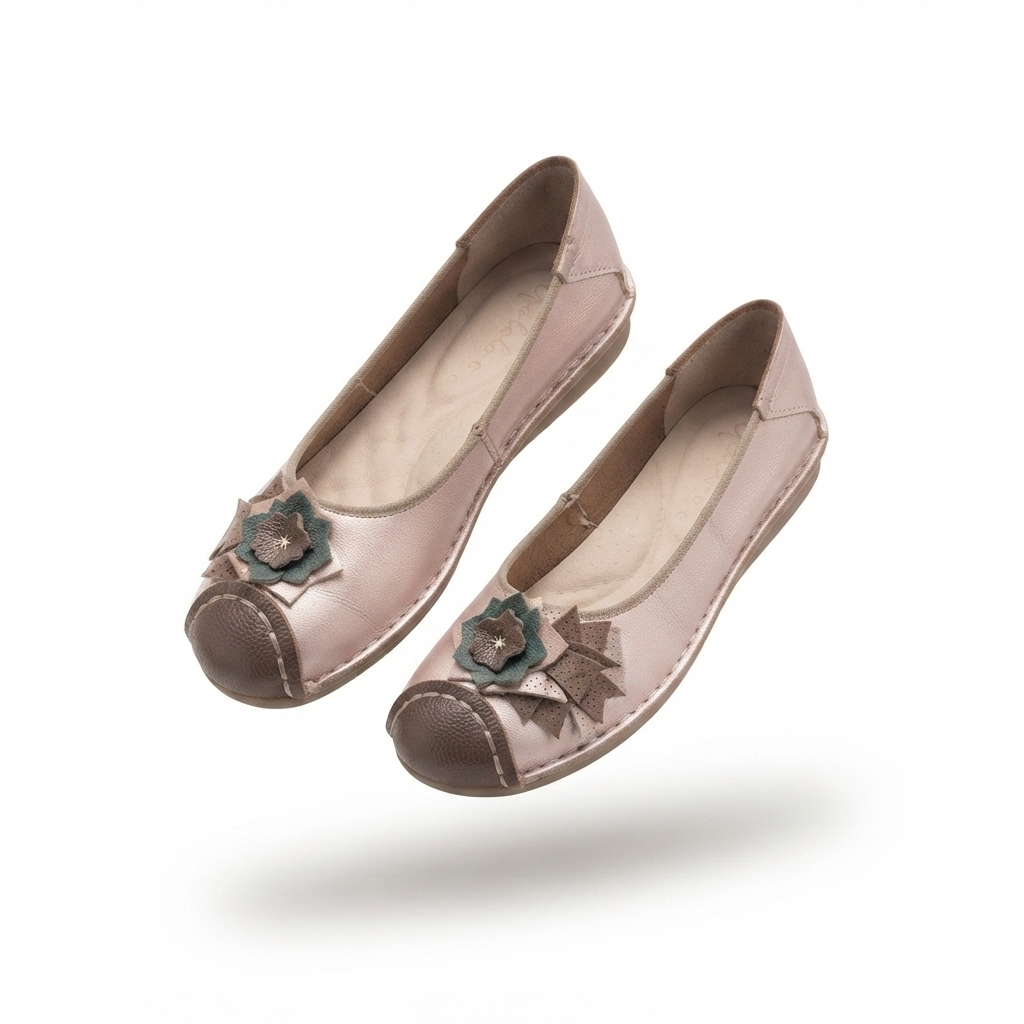 Flora 5.0 Premium Leather Cushioned Ballerinas