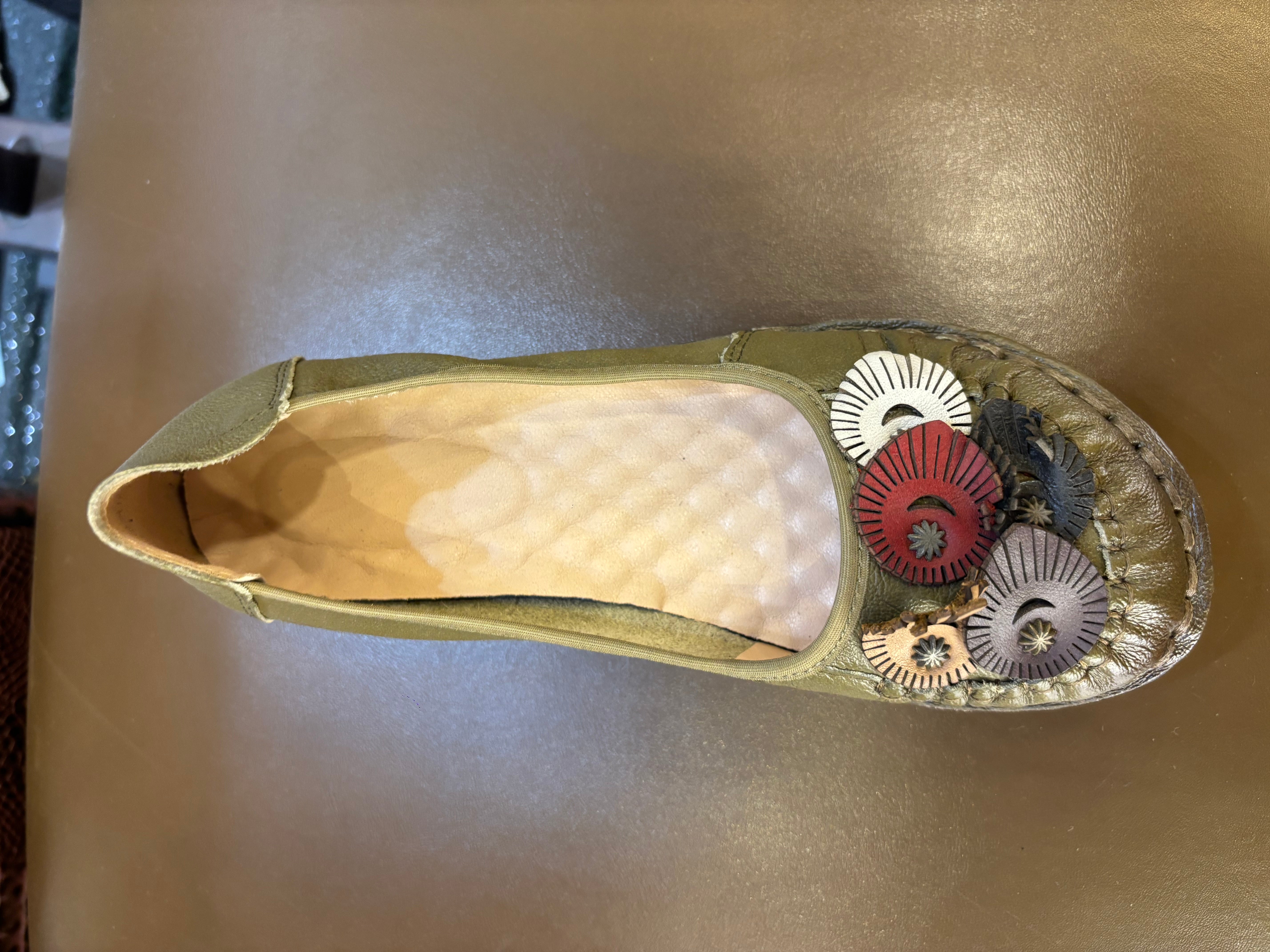 Teressa Premium Leather Comfort Flower Ballerinas