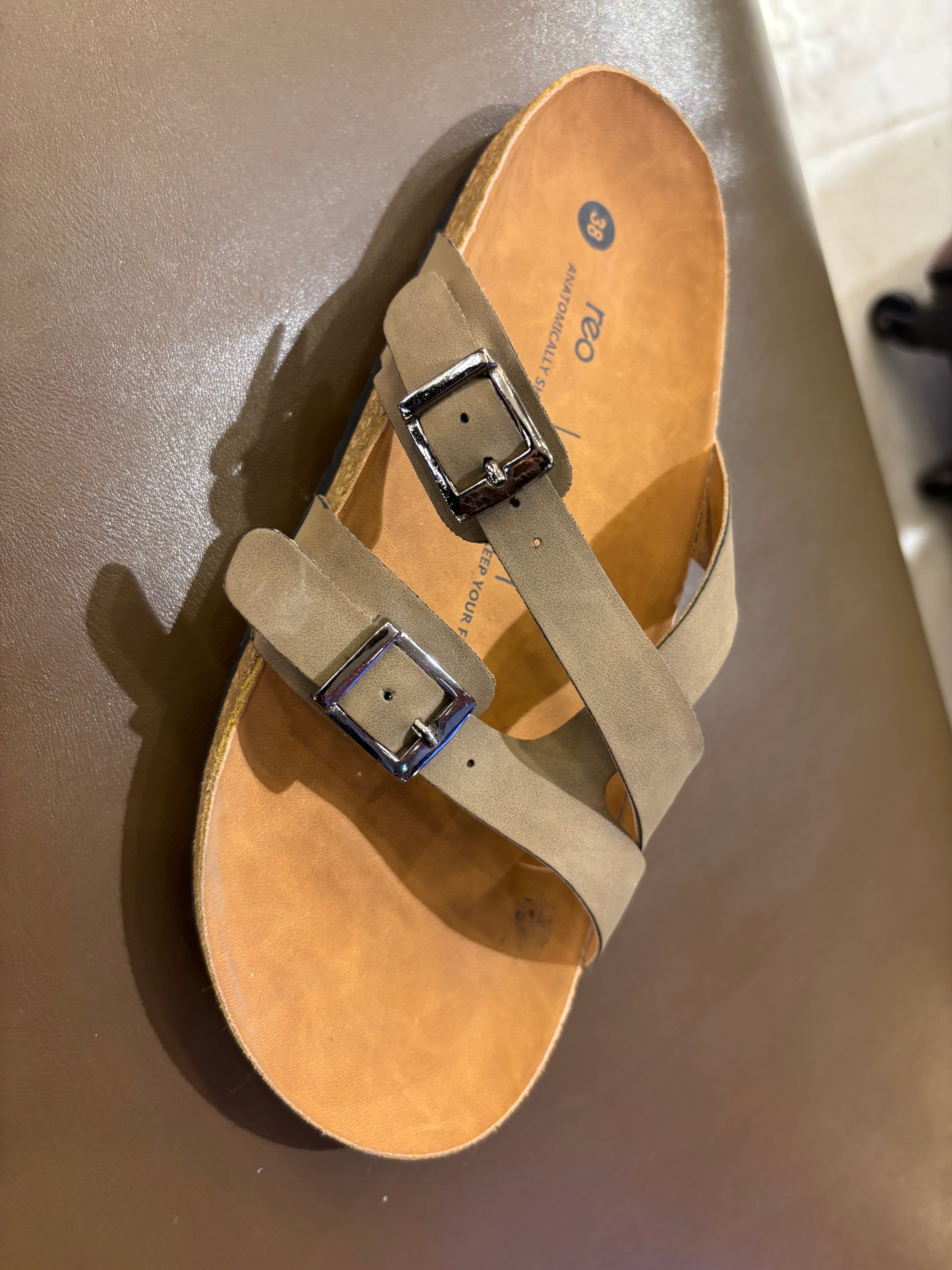 Cherie Buckle Strap Cork Summer Sliders
