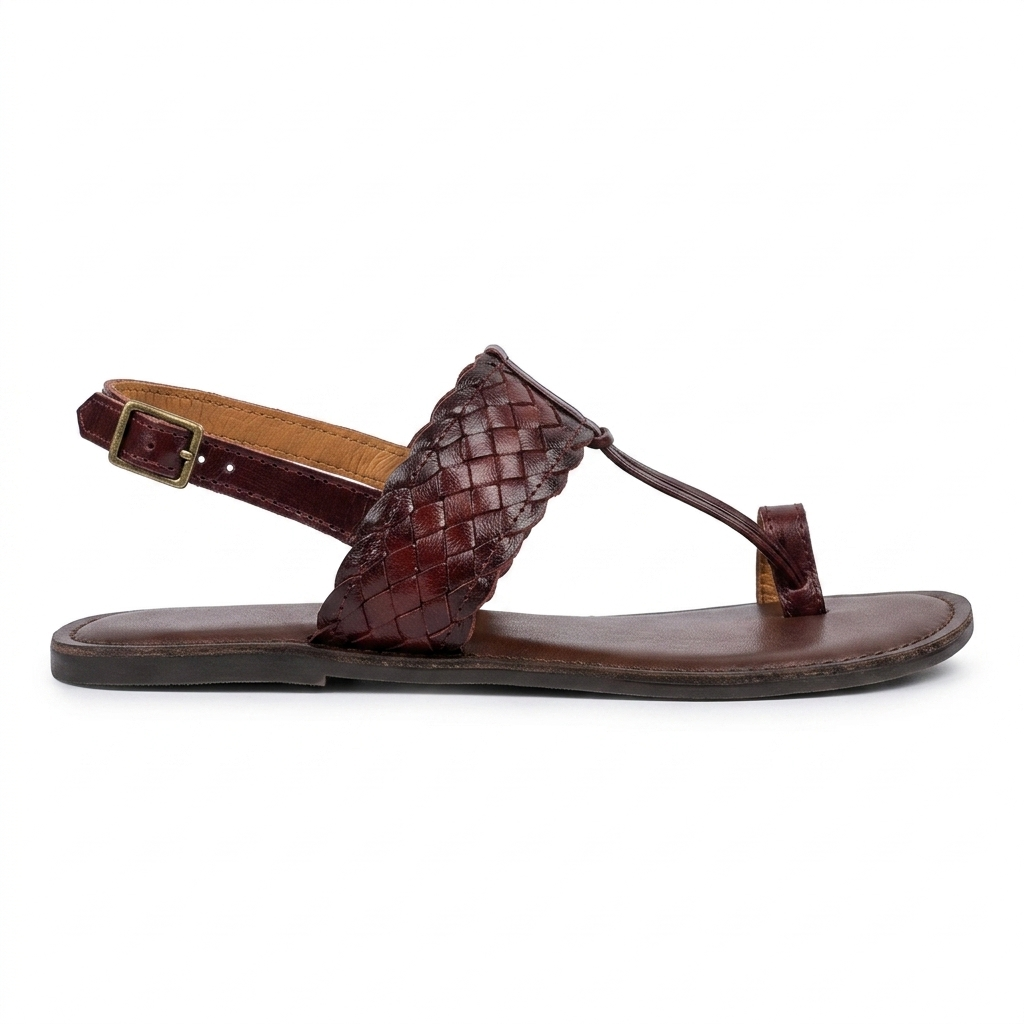 Venezia Woven Leather Flat Sandals