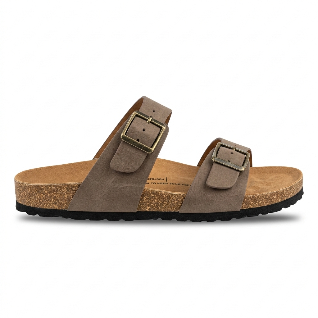 Brianna Double Strap Cork Summer Sliders