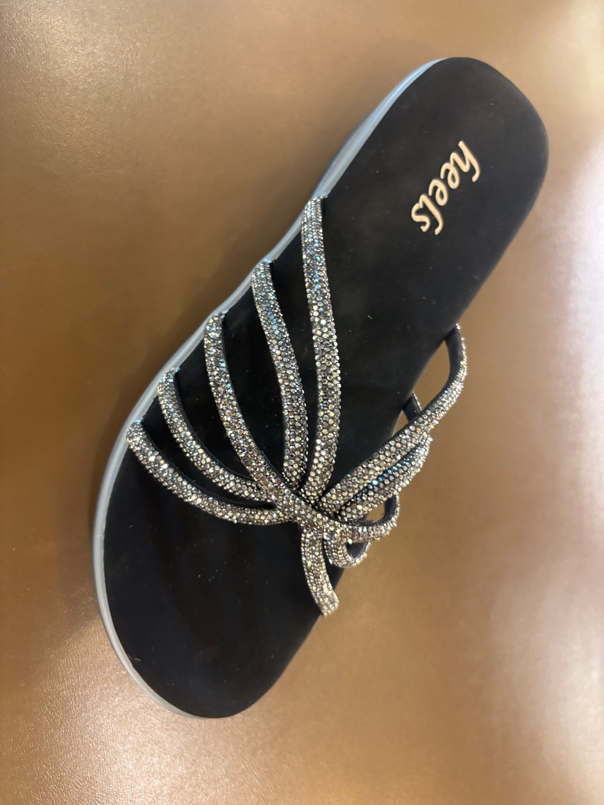 Stella 2.0 Cushioned Embellished Ethnic Sliders in Black - The Heels India