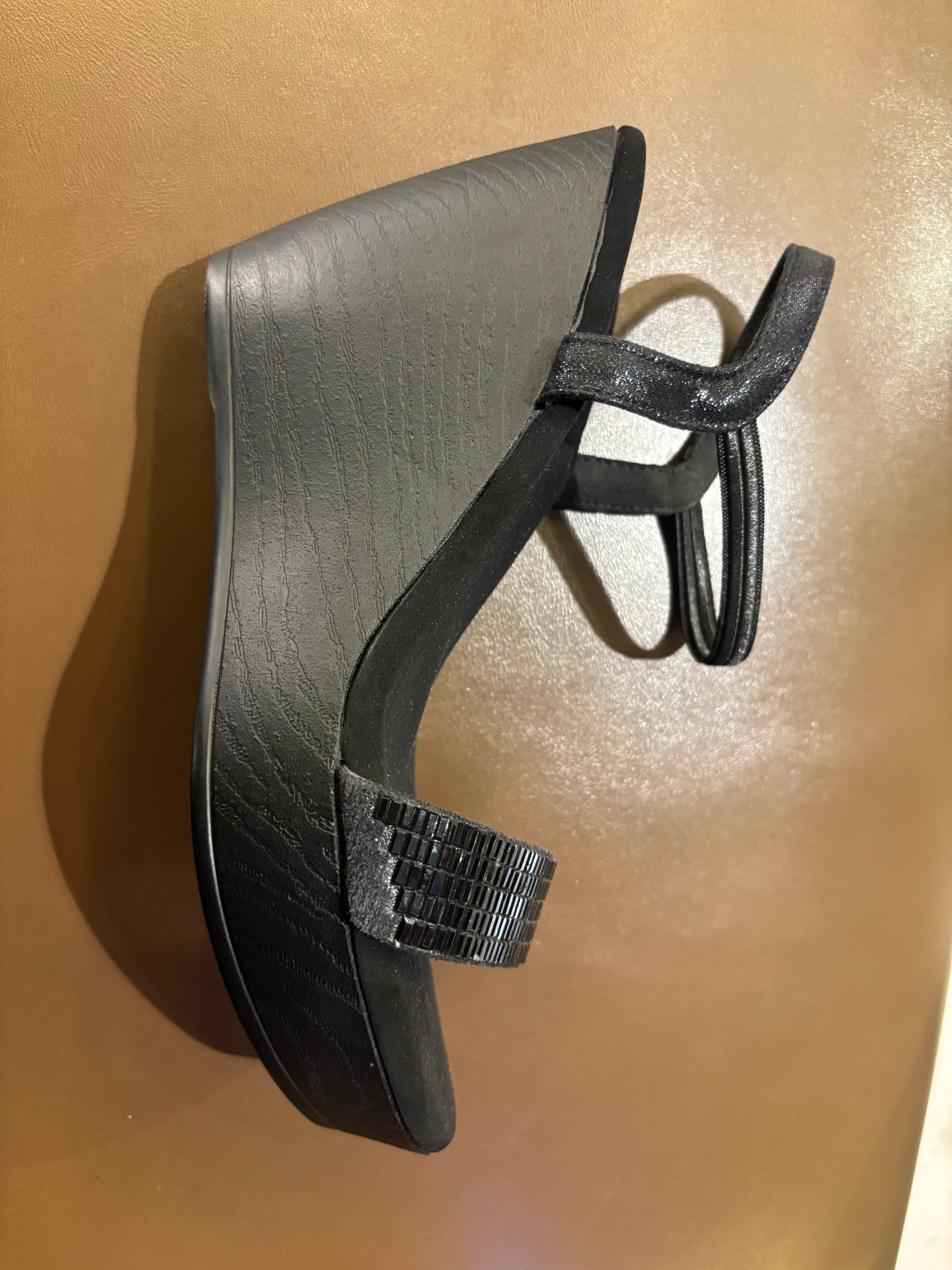 Noor Bling Back Elastic Wedge Platform Heels