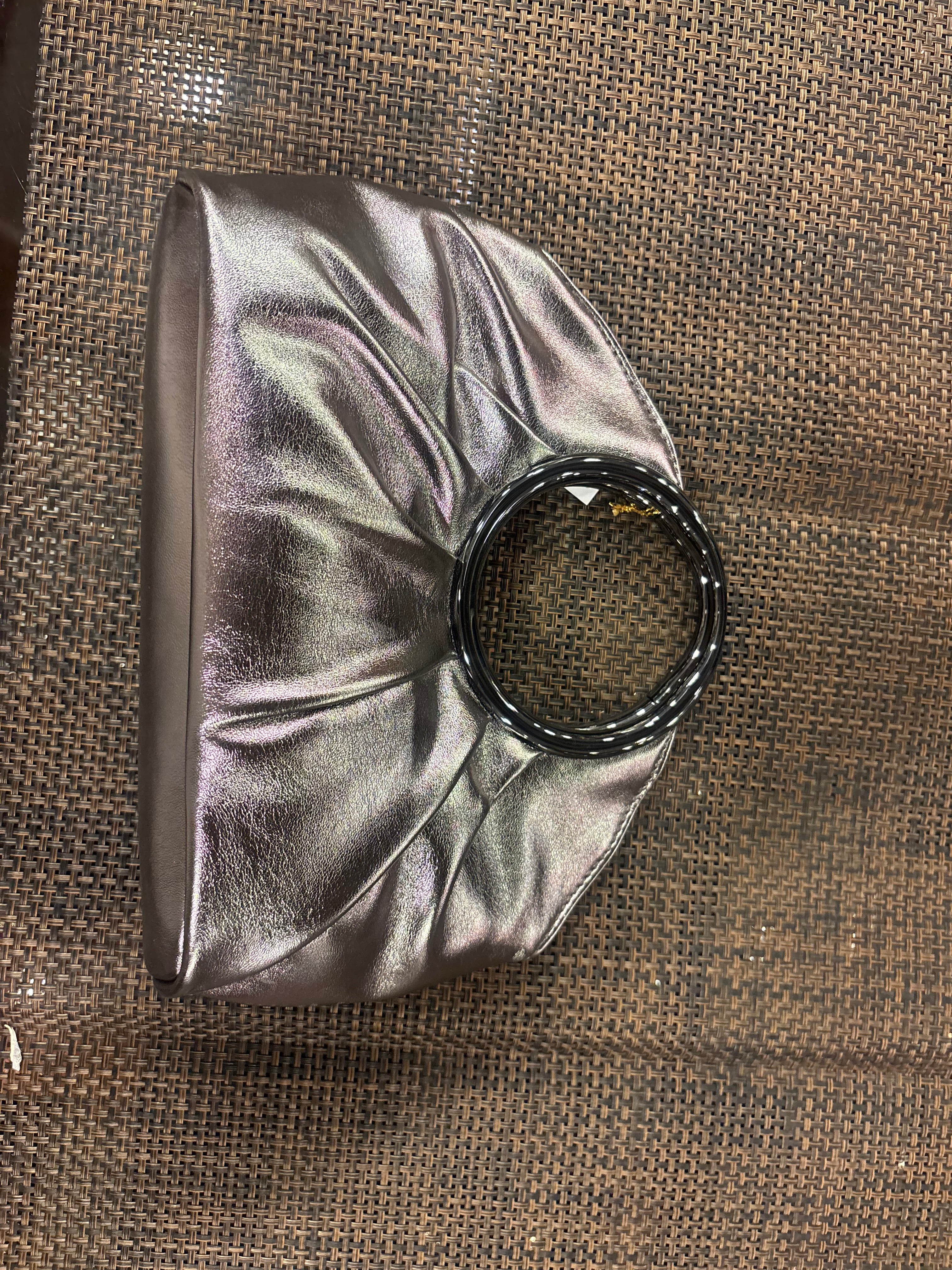 Metallic Circular Handle Quilted Bags