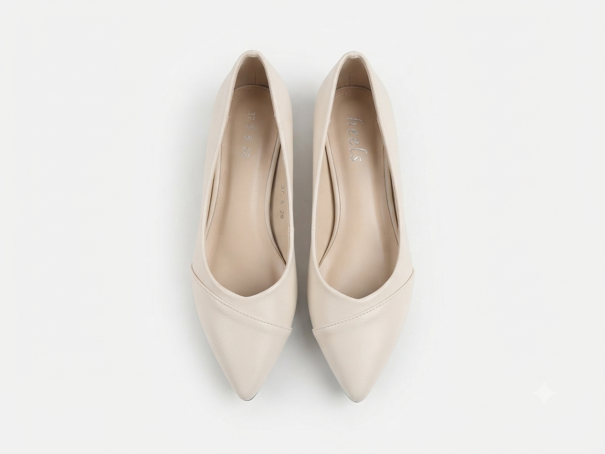 Hailey Swirl Pointed Mid Heel Ballerinas