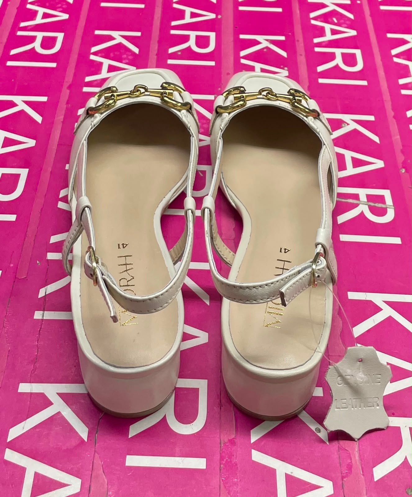 Majestic Premium Leather Sling Back Heels